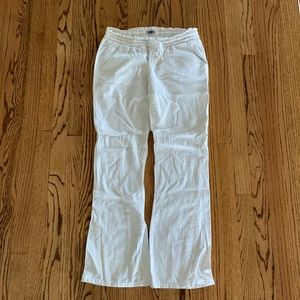 Roxy, white linen pants, sz S